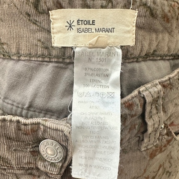 ISABEL MARANT ETOILE Grey Cords w/ Rust and Forest Green Pattern - Size 3 (US 8) - Picture 14 of 15